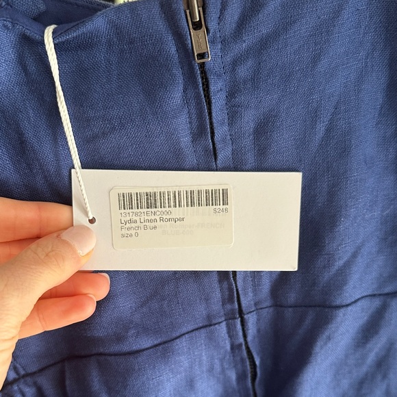 Reformation Lydia Linen Romper size 0 in blue! - Picture 5 of 5